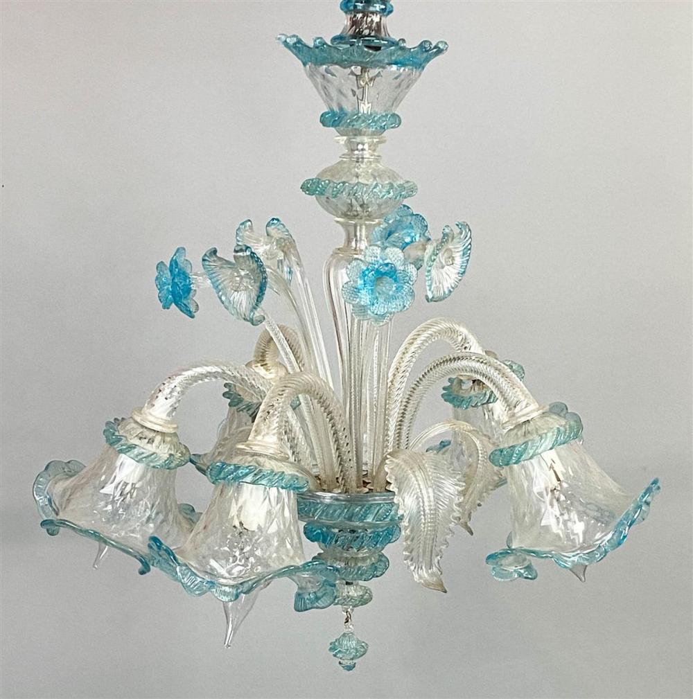 MURANO FIVE LIGHT CLEAR AND BLUE 312a4e