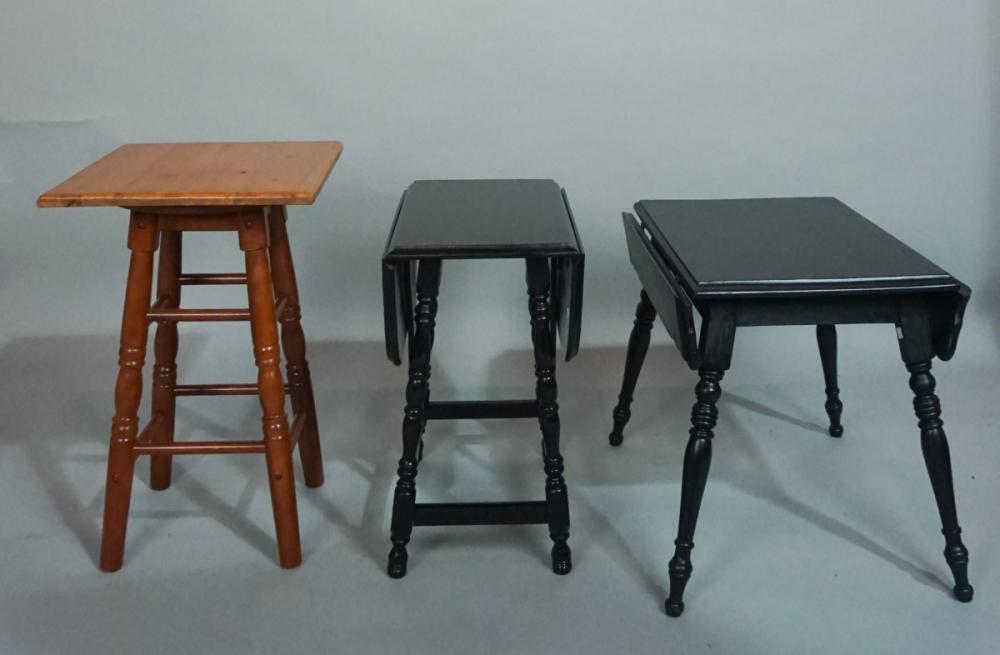 THREE SMALL TABLES TWO BLACK PAINTED 312b26
