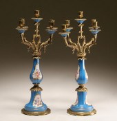 Pair Sevres French ormolu and porcelain 4eabc