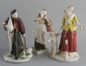 NYMPHENBURG PORCELAIN FIGURE GROUP AND