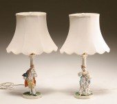 Pair Saxony Dresden hand painted 4eacb