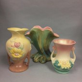 TWO HULL ART POTTERY MAGNOLIA OR WATER