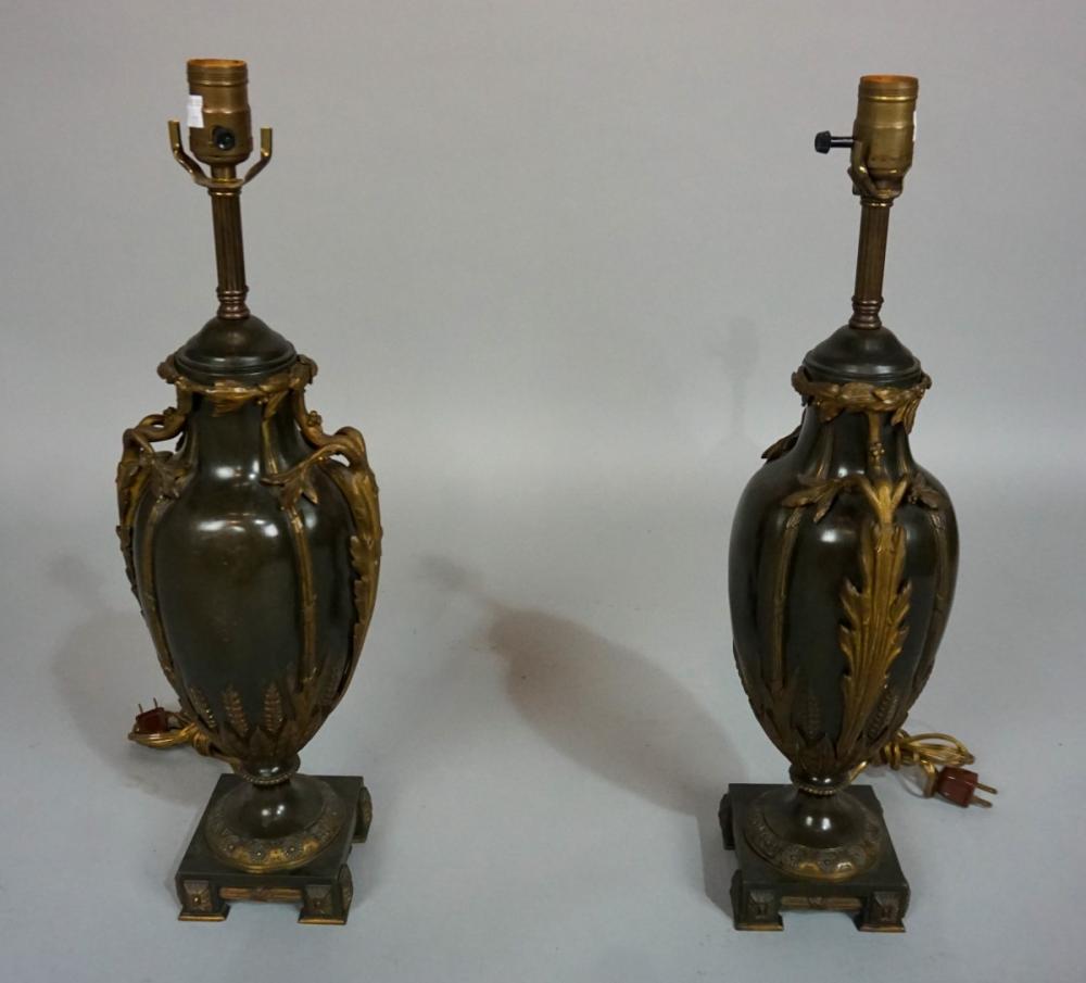 PAIR OF LOUIS XIV STYLE PATINATED