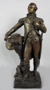 BRONZE-PATINATED SPELTER FIGURE OF GEORGE