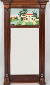 LATE FEDERAL EGLOMISE MIRROR WITH 312e40