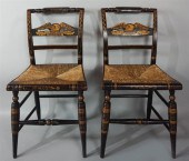 PAIR OF AMERICAN STENCILED AND PAINTED
