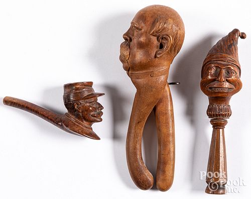TWO CARVED GERMAN NUTCRACKERS  312f3d