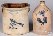 TWO PIECES OF STONEWARE, 19TH C.Two