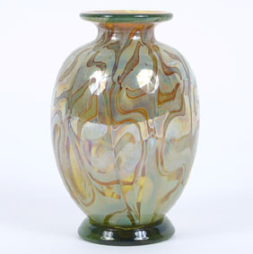Art glass studio vase signed F  4ef8a
