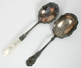 Two serving spoons: one 1847 Rogers Bros.