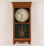 Sessions oak case regulator wall clock;