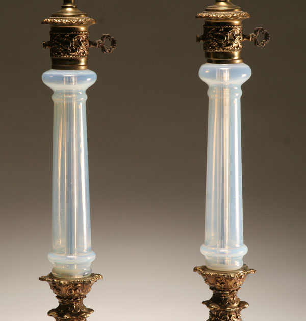 Pair Murano art glass table lamps  4f079