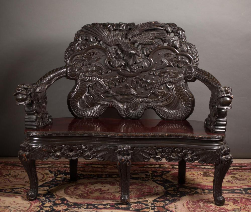 HIGHLY CARVED CHINESE STYLE SETTEE  316747
