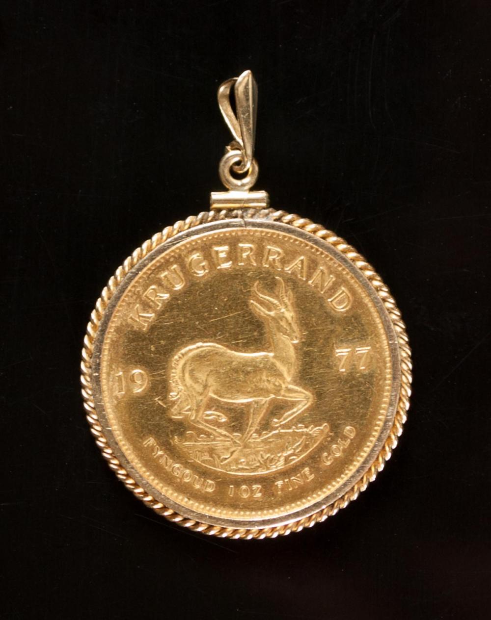 KRUGERRAND GOLD COIN PENDANT A 31682f