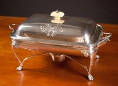 ENGLISH STERLING SILVER CHAFING DISH,