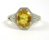 YELLOW SAPPHIRE AND PLATINUM SOLITAIRE 316e48