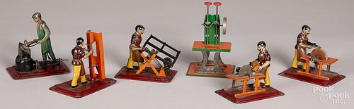 FIVE GERMAN PAINTED TIN STEAM TOYSFive 316f19