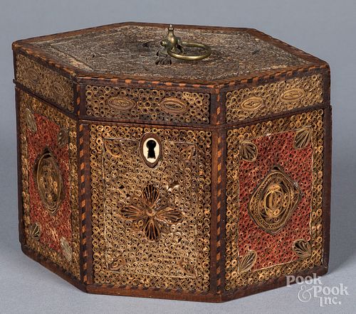 ENGLISH ROLLED PAPER TEA CADDY,