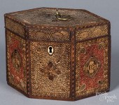 ENGLISH ROLLED PAPER TEA CADDY, LATE