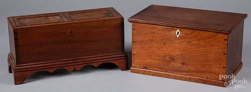 TWO MINIATURE BLANKET CHESTS 19TH 316f59