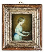 MINIATURE WATERCOLOR PORTRAIT OF A YOUNG