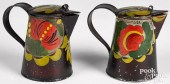 TWO PENNSYLVANIA TOLEWARE SYRUP PITCHERS,