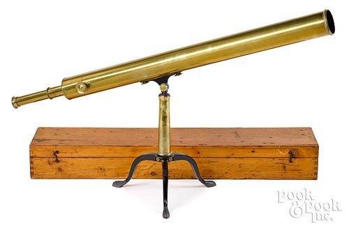 FRENCH 3" BRASS LIBRARY REFRACTOR