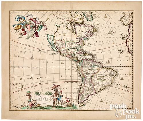 NICHOLAS VISSCHER MAP OF THE AMERICAS  314b09