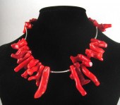 BRANCH CORAL AND STERLING SILVER NECKLACE,