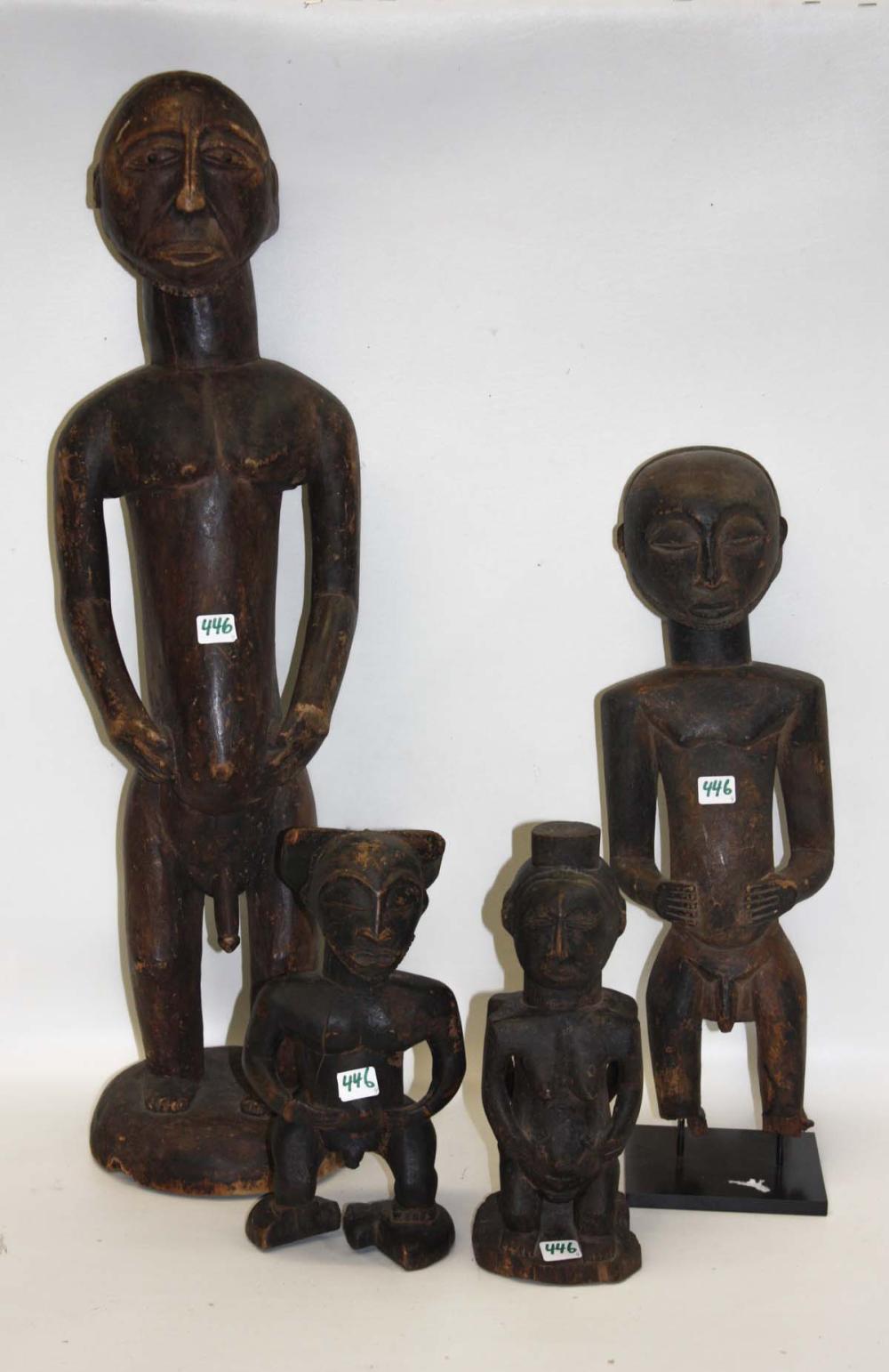 FOUR AFRICAN FIGURAL HEMBA WOOD 31501d