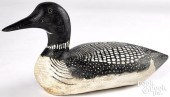 CARVED AND PAINTED LOON DUCK DECOYCarved