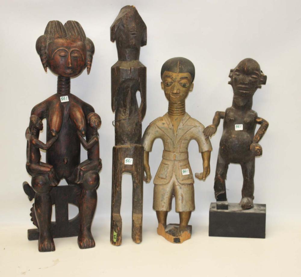FOUR AFRICAN FIGURAL TRIBAL WOOD 3150b1