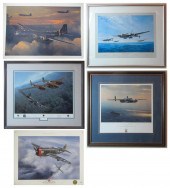 FIVE AVIATION OFFSET LITHOGRAPHS: ROY