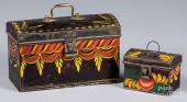 TWO PENNSYLVANIA TOLEWARE DOME LID BOXES,