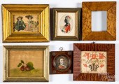 SIX SMALL FRAMED ITEMS, 19TH AND 20TH