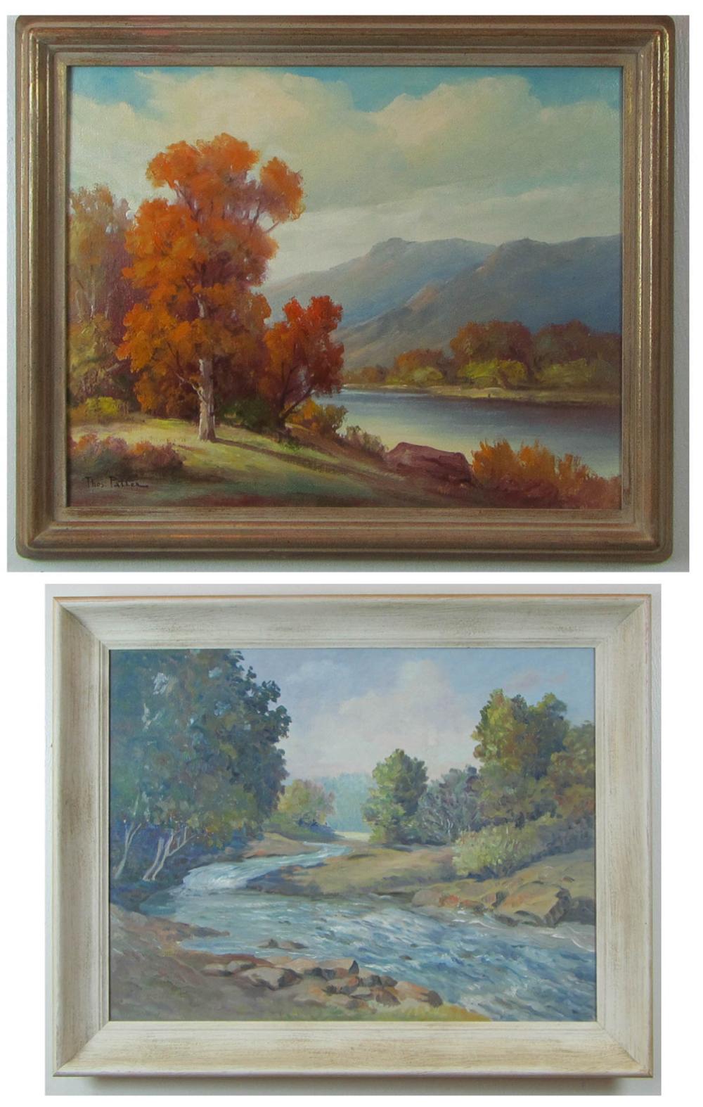 TWO LANDSCAPE OIL PAINTINGS THOMAS 3155a9