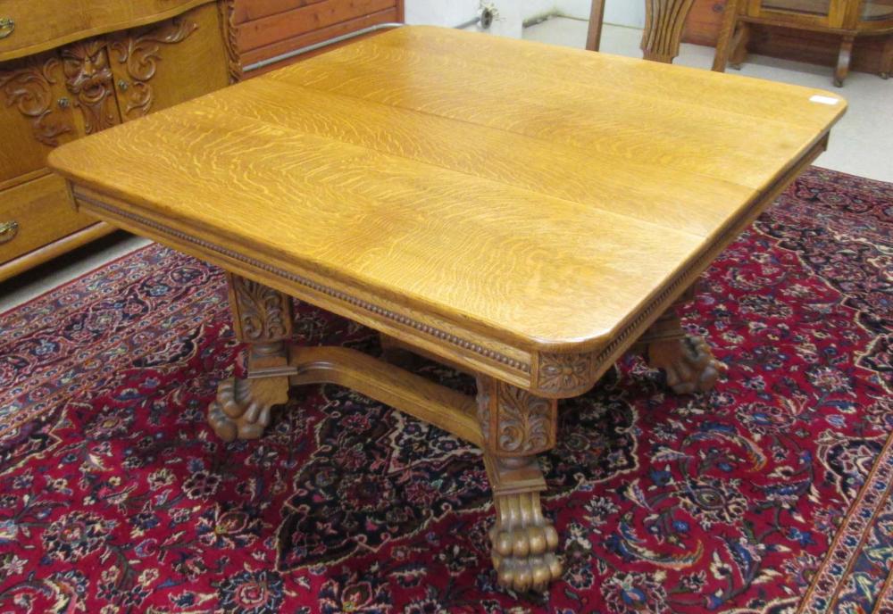 LATE VICTORIAN SQUARE OAK DINING 315865