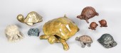 (9) Turtle figurines, including large