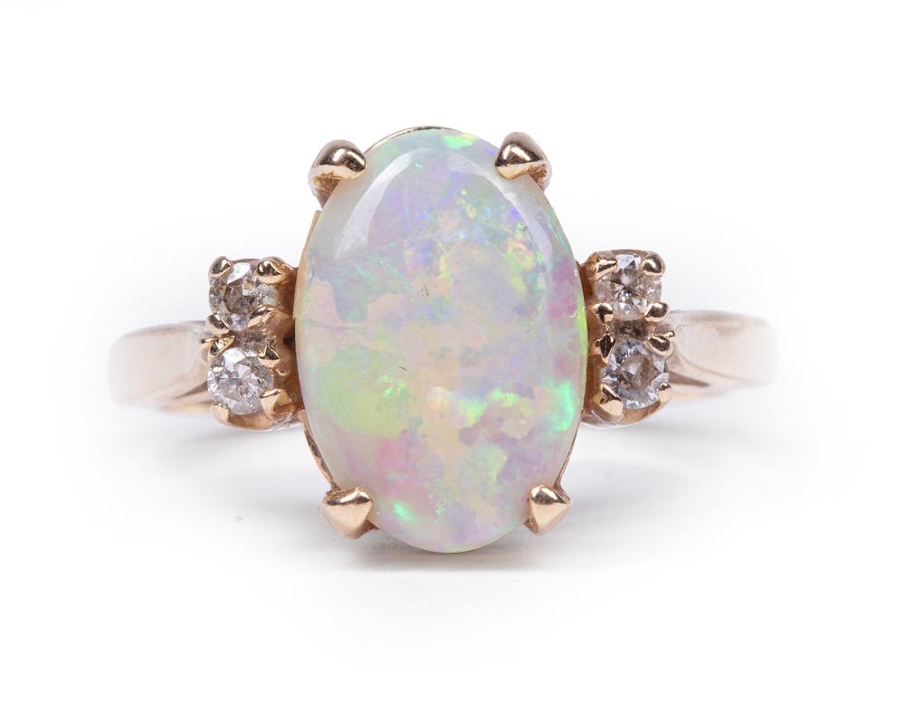 14 KT YELLOW GOLD OPAL AND DIAMOND 318208