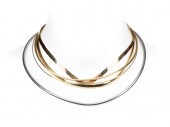 FIVE 14 KT. YELLOW AND WHITE GOLD NECKLACESGroup