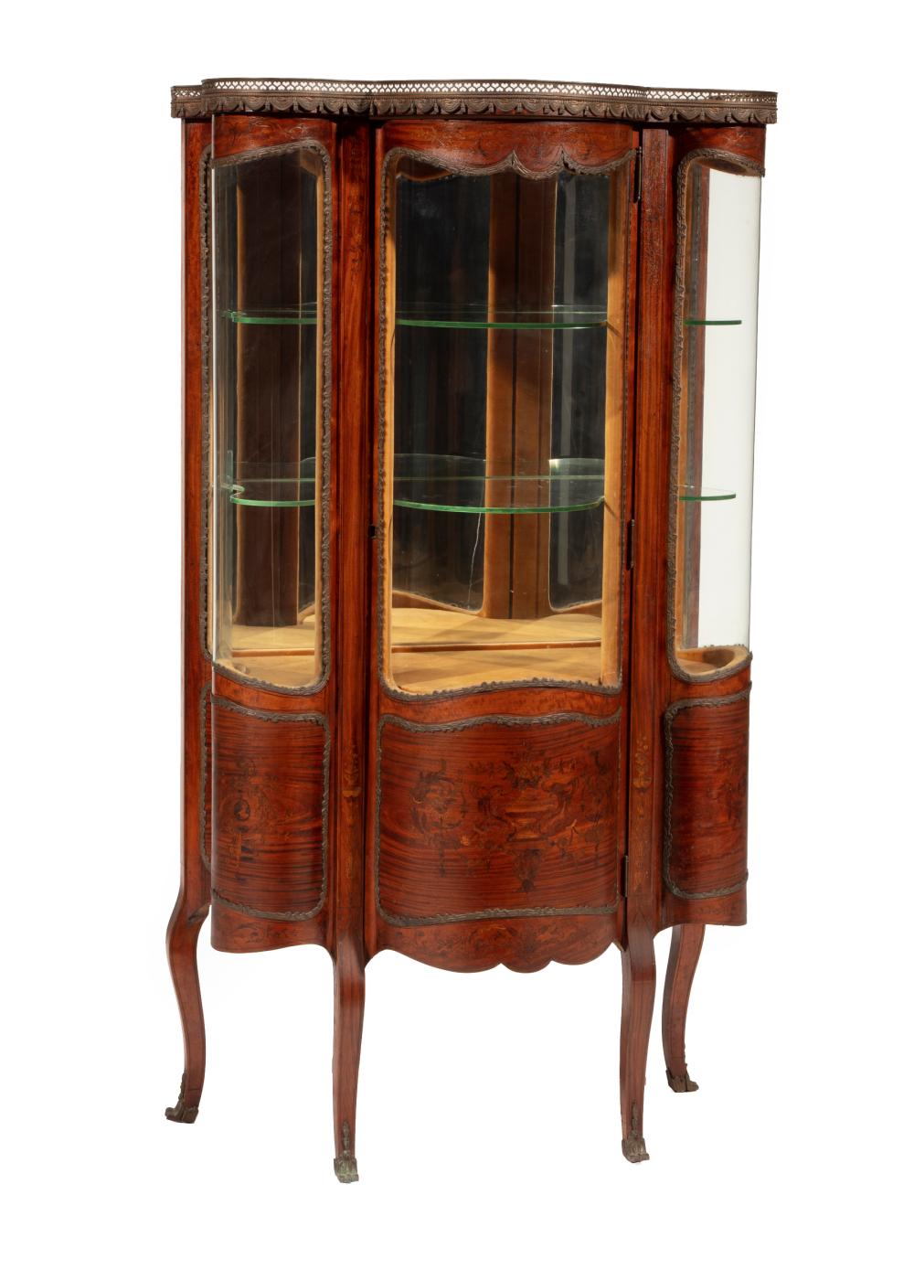 FRENCH FRUITWOOD AND MARQUETRY 31837c
