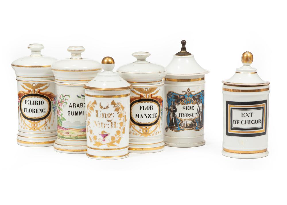 FRENCH PORCELAIN APOTHECARY JARSFive 318459