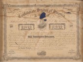 Confederate war bond; 1863 issue with