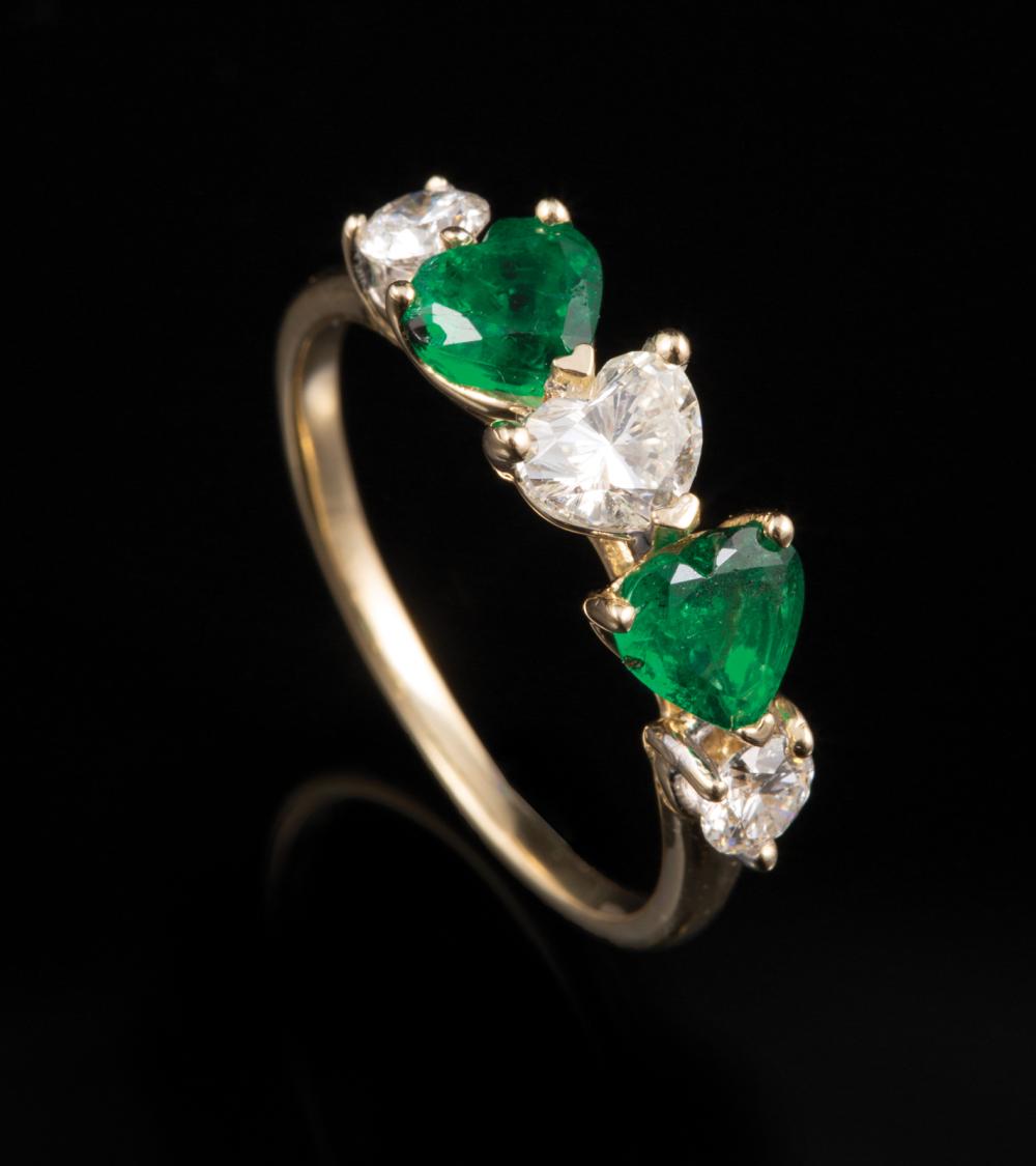 14 KT YELLOW GOLD EMERALD AND 318f29