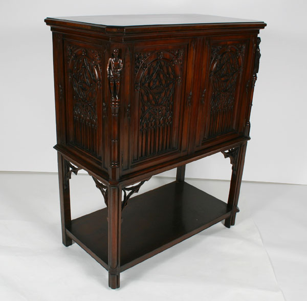 Heavily carved court cabinet with layered