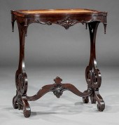 AMERICAN GOTHIC CARVED ROSEWOOD TABLEAmerican
