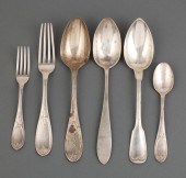 GROUP OF ANTIQUE SILVER FLATWAREGroup 3195d5
