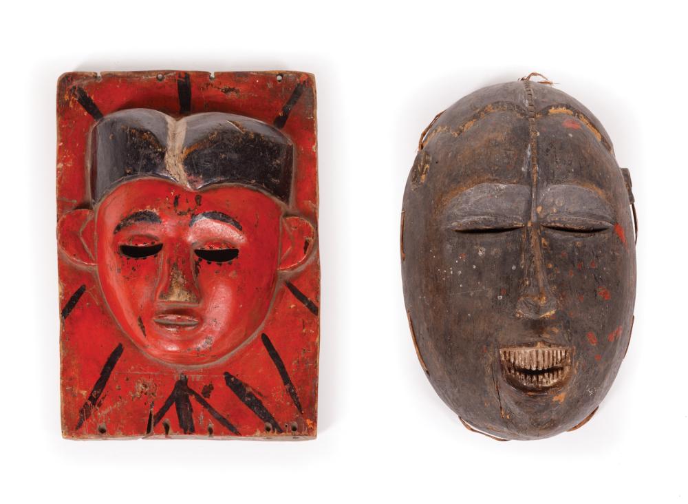 TWO AFRICAN CARVED AND PAINTED 319711