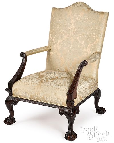 CHIPPENDALE MAHOGANY LIBRARY CHAIRChippendale 3176c1
