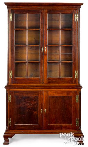 SOUTHERN CHIPPENDALE WALNUT TWO PART 3176e7